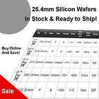 25.4mm undoped silicon wafers