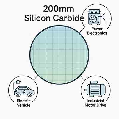 200mm Silicon Carbide Wafer for EVs, Power Electronics, and Industrial Motor Drives 200mm Silicon Carbide Wafer with Applications in Electric Vehicles, Power Electronics, and Industrial Motor Drives