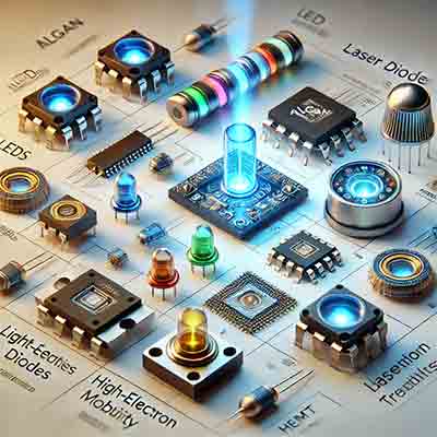 various AlGaN devices, including light-emitting diodes (LEDs), laser diodes, and high-electron-mobility transistors (HEMTs).