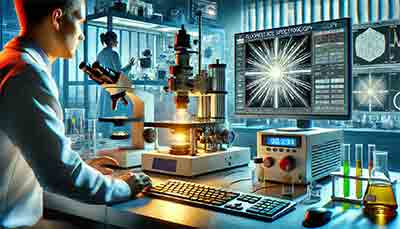  scientific laboratory setup for fluorescence spectroscopy