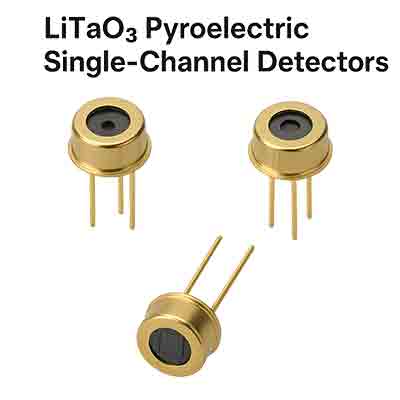pyroelectric single-channel detectors The devices shown in the image are pyroelectric single-channel detectors made using lithium tantalate (LiTaO₃). These are highly sensitive thermal detectors used to measure infrared (IR) radiation.