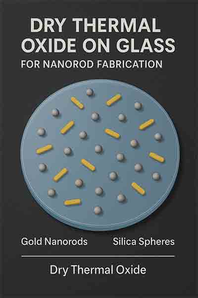 Dry thermal oxide layer on glass coverslip with gold nanorods and silica spheres for nanorod fabrication in biochemistry research