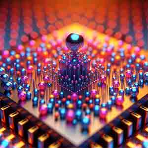 A photo representation of quantum dot photodetectors on a silicon wafer.