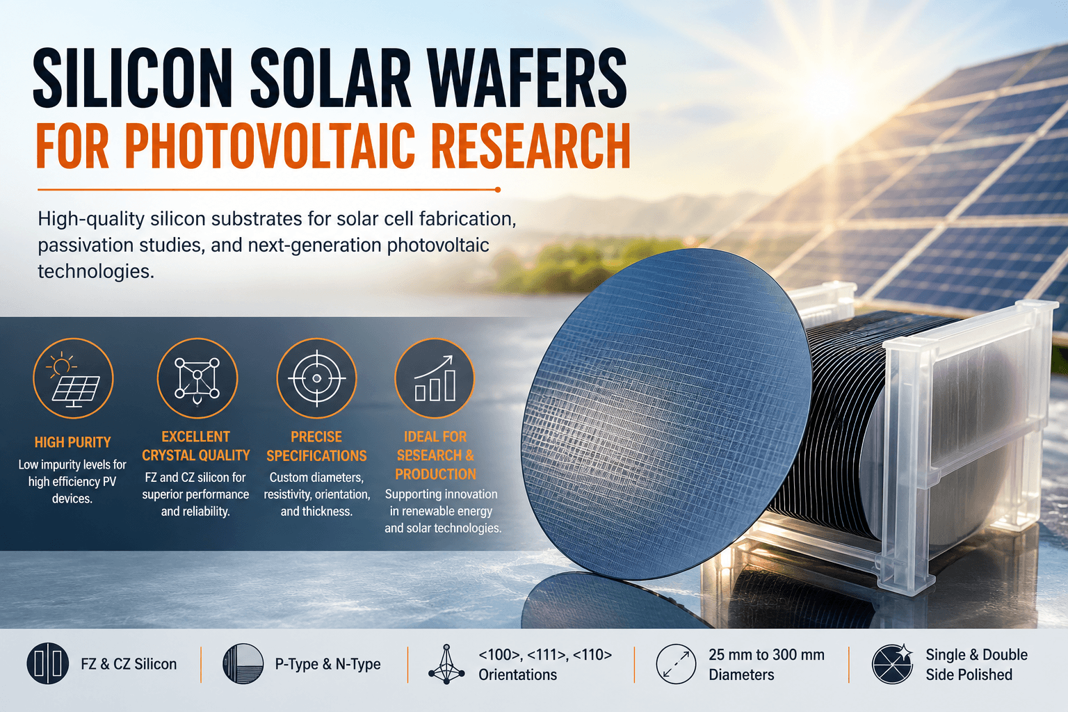 Silicon solar wafer used for photovoltaic cell fabrication