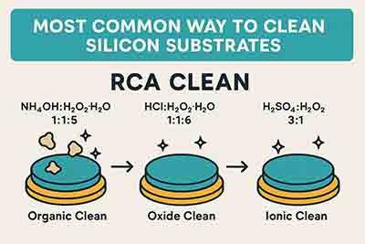 Steps used to clean a silicon wafer