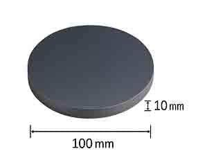10mm Thick 100mm Diameter Silicon Wafer for High-Strength Applications 100mm diameter silicon wafer with 10mm thickness on a transparent background, showing measurement labels